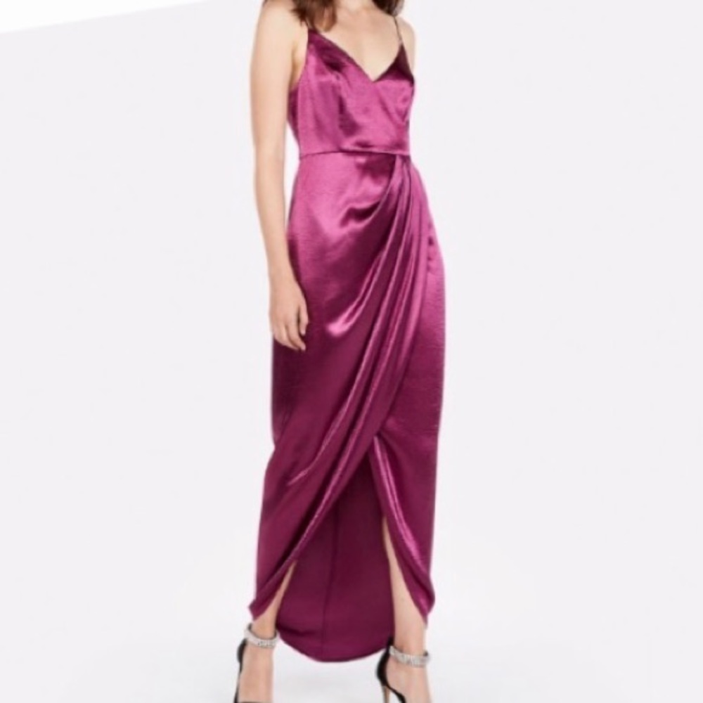 Express Satin Wrap Front Dress NWT